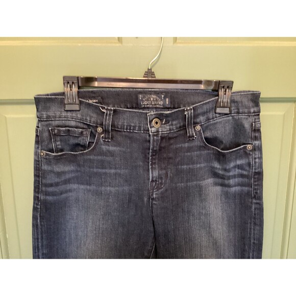 Lucky Brand Women's Size 6 Brooke Ankle Skinny Jeans Embroidered Raw Hem Cropped - Picture 2 of 11